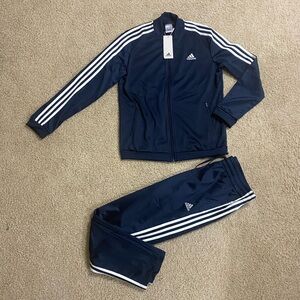 Adidas Womens 3 Stripes Tricot Tracksuit NWT Jacket & Pants Set Multiple Sz